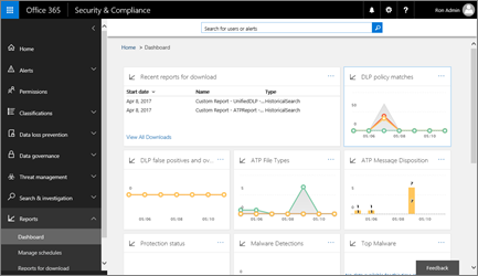 The Security & Compliance Center dashboard can help you see where Advanced Threat Protection is working