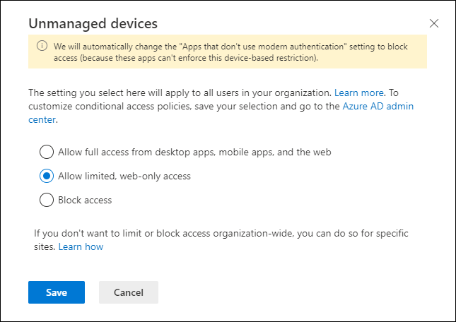 Limit Access to Outlook Web Access, SharePoint Online and OneDrive using  Conditional Access App Enforced Restrictions | Modern Workplace Blog