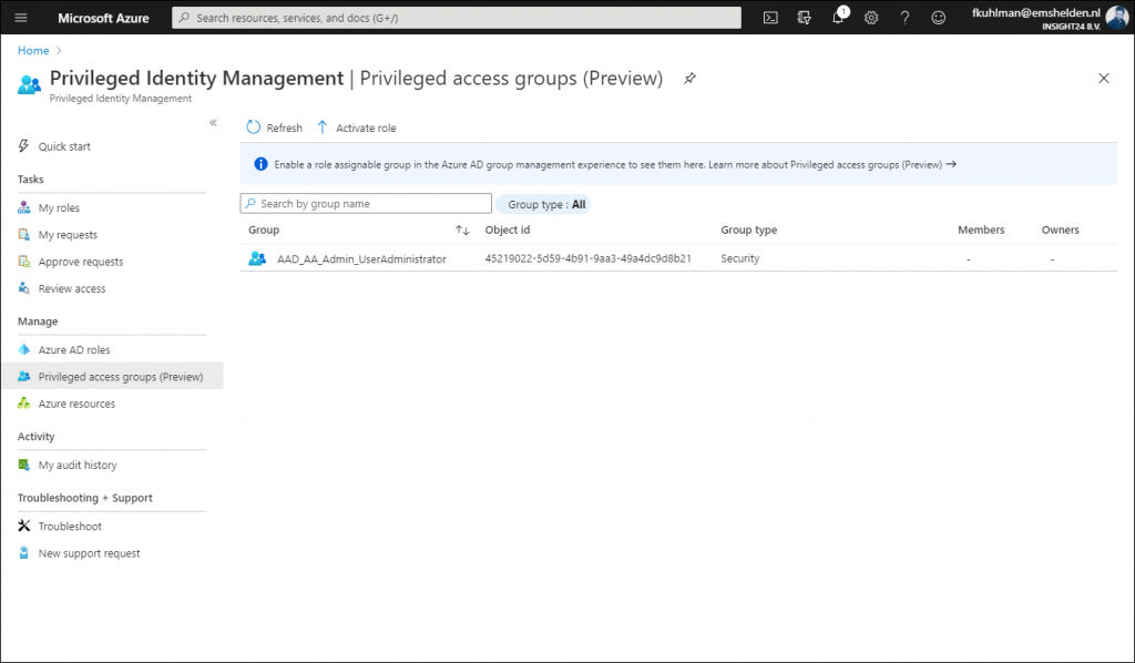 Assigning groups to Azure AD roles and Privileged access groups, a ...